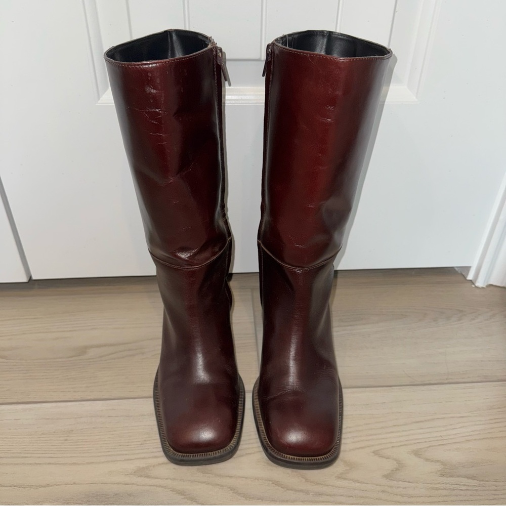 Burgundy Leather Boots